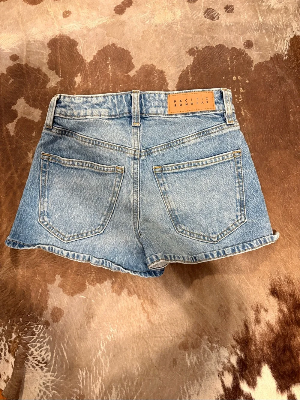 Passing Light Blue Denim High-Rise Women's Shorts
